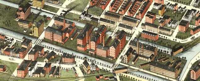 A portion of “Bird's Eye View of Holyoke, Mass.“ from http://www.loc.gov/item/84695720