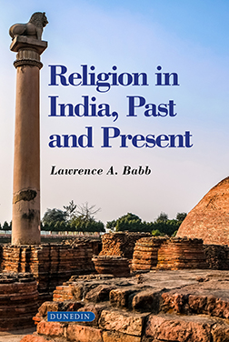 A book titled Religion in India, Past and Present by Lawrence A Babb with a picture of an ancient ruin