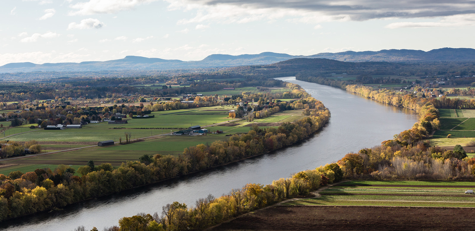 Aerial view of the Connecticut River Valley. 