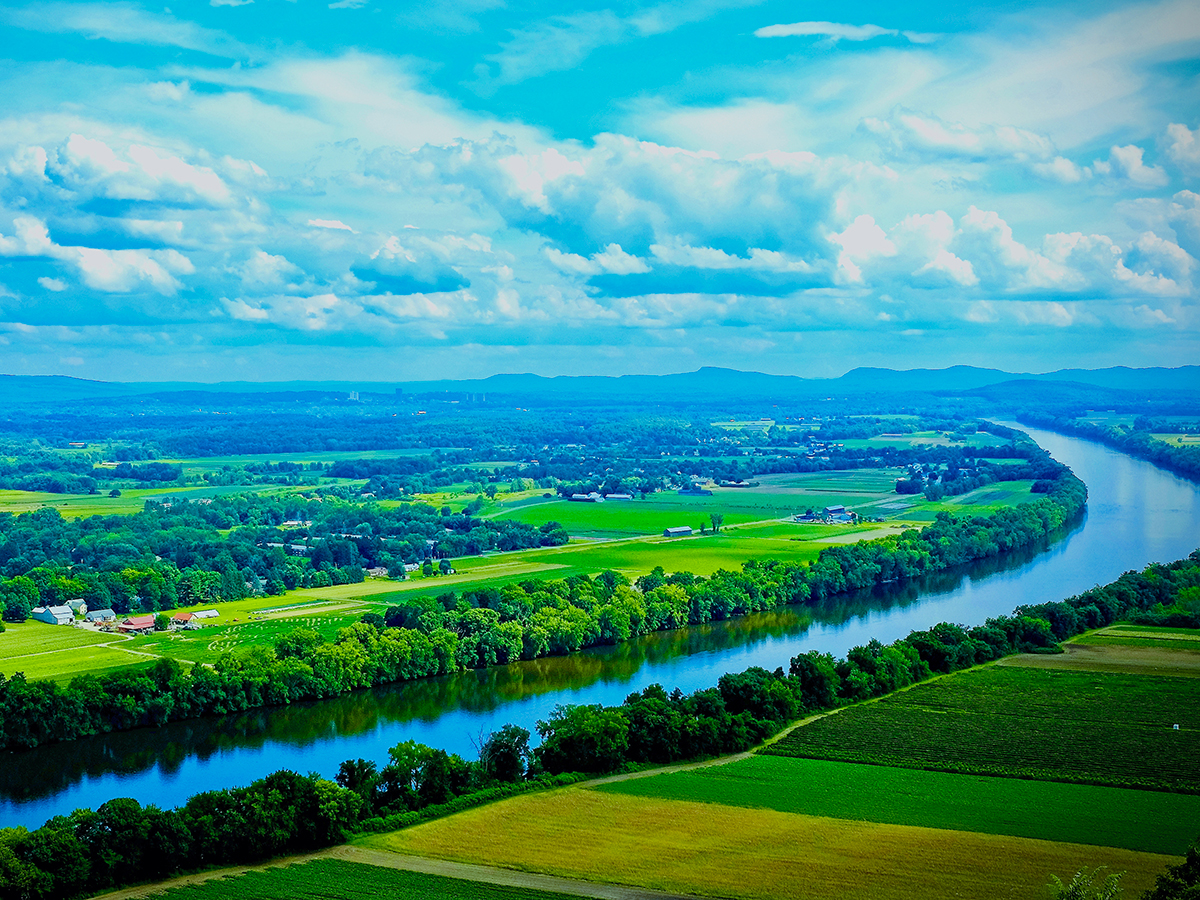 A view of the Conn River from the top of Mount Sugraloaf