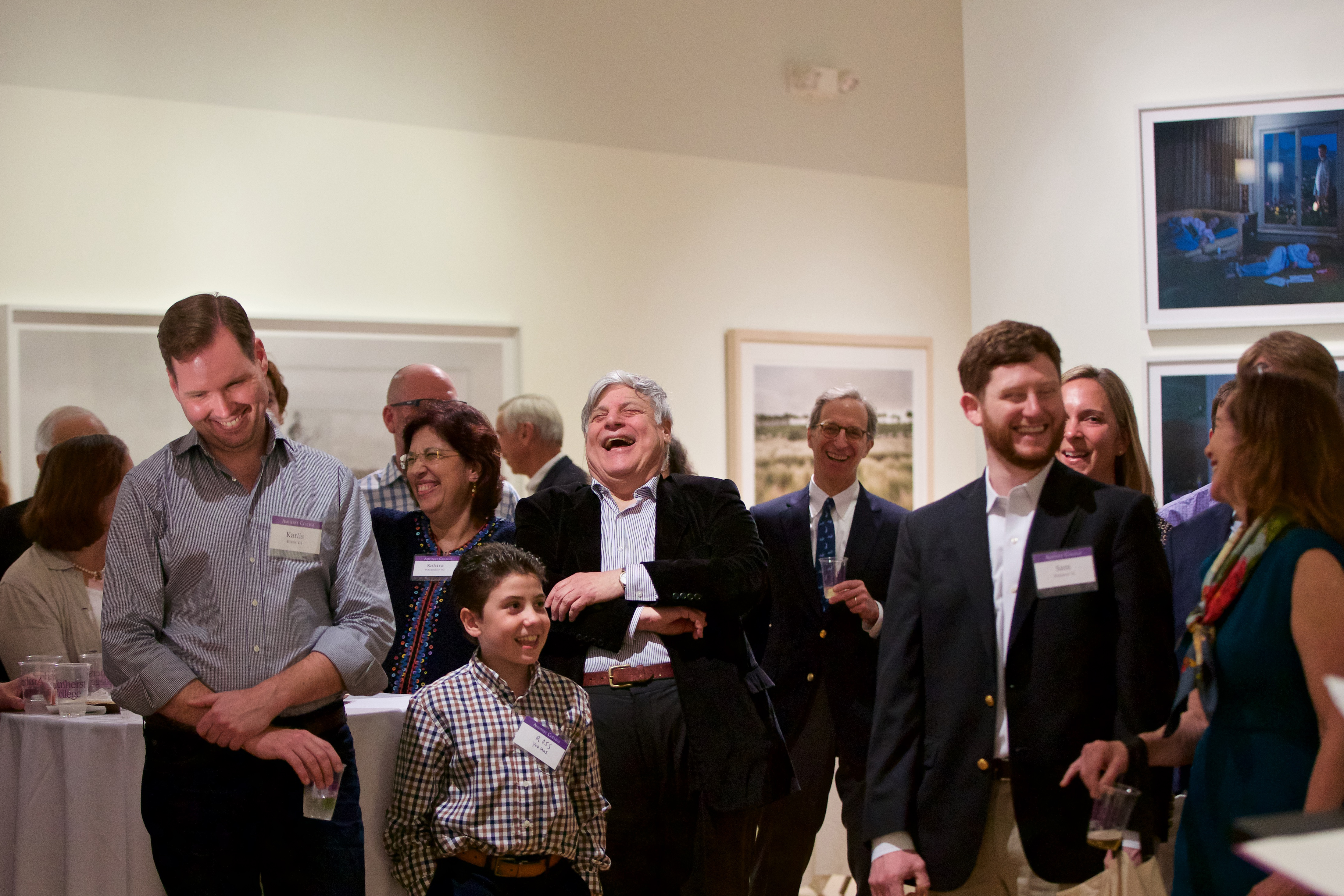 Rabinowitz and guests laughing
