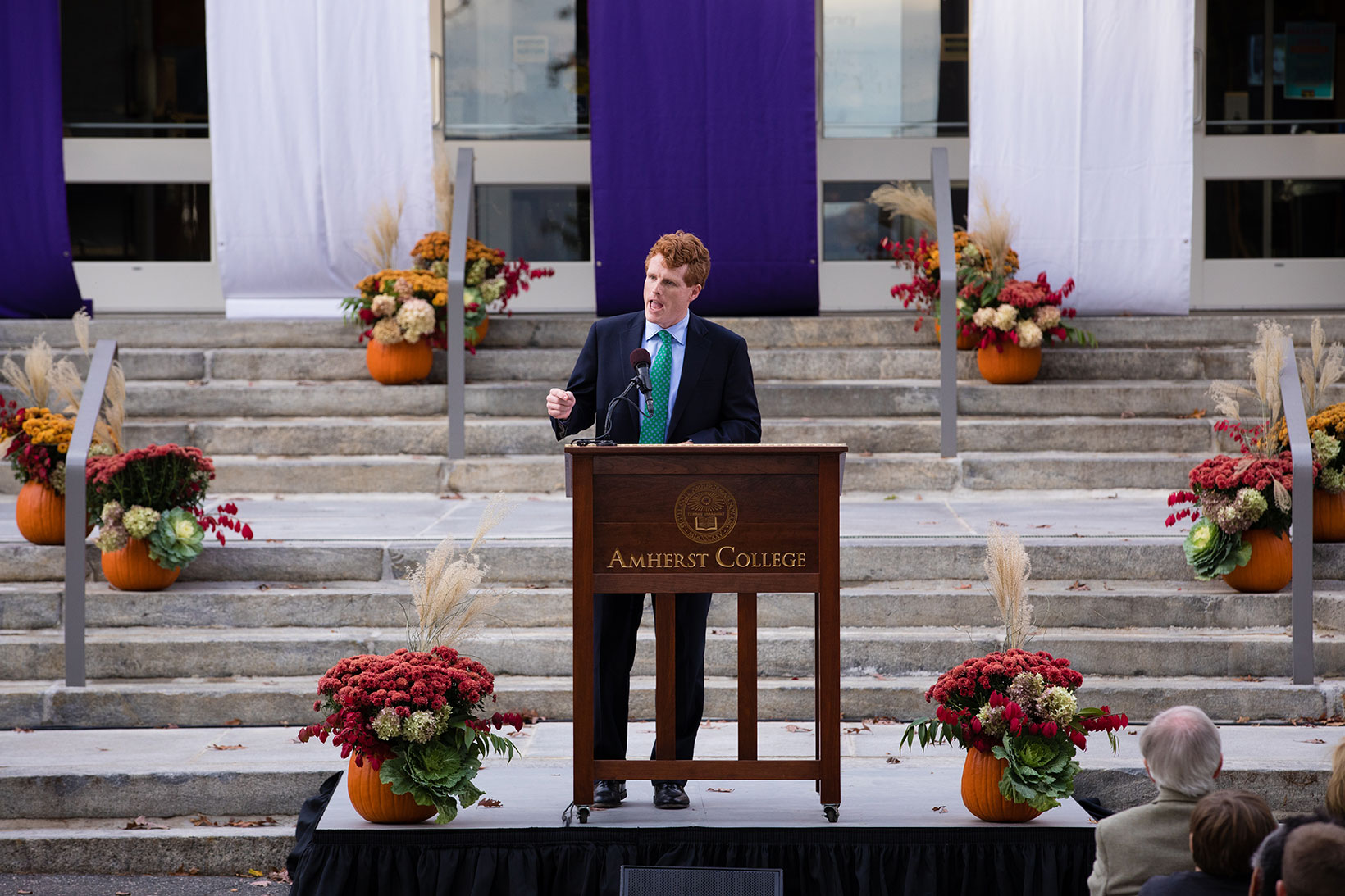 U.S. Rep. Joseph Kennedy III speaking at Amherst College Oct. 29, 2017