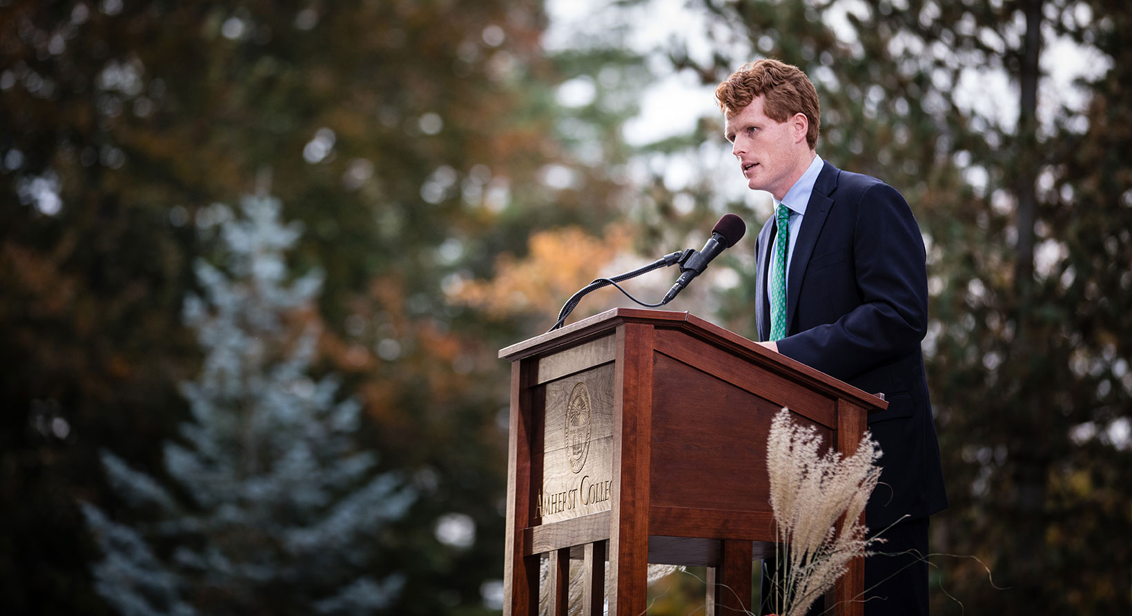 U.S. Rep. Joseph Kennedy III speaking at Amherst College Oct. 29, 2017
