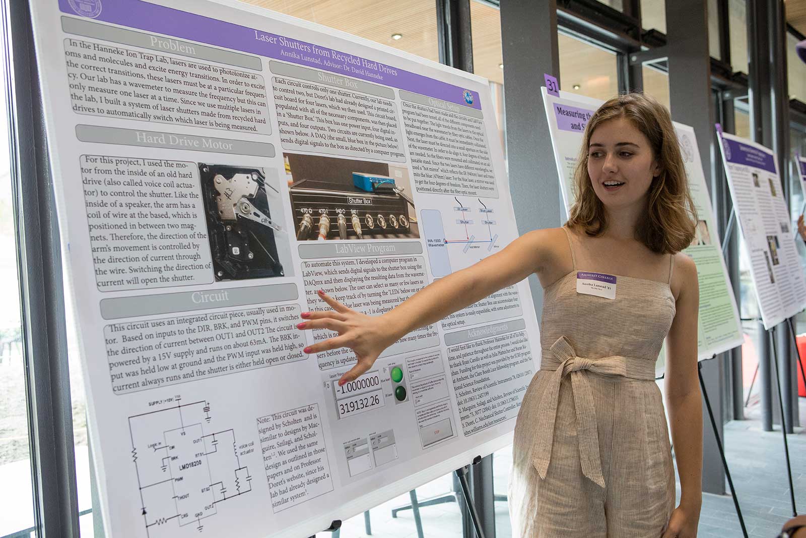 Annika Lunstad '21 at the Summer Research Poster Session