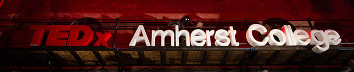 Sign saying "TEDx Amherst College"