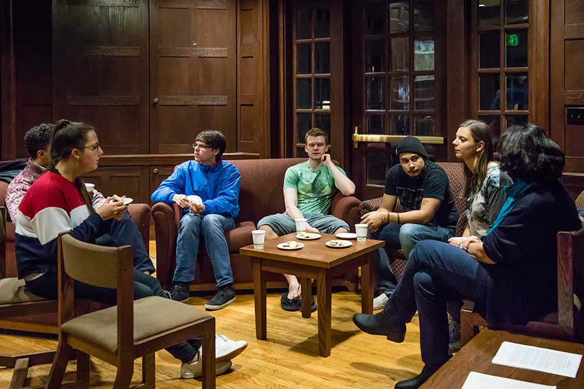 A weekly Kaffeeklatsch gathering provides an informal opportunity to speak to fellow students and faculty in German