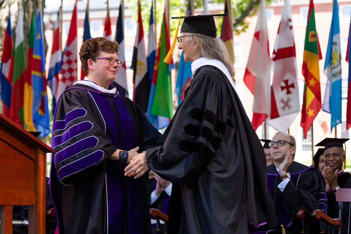 Annie Leibovitz receiving an honorary degree from Amherst College in 2019.