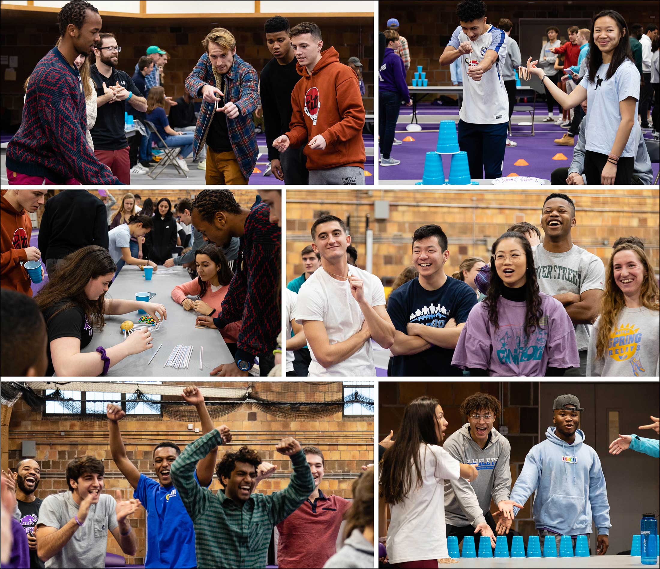 The track and field team playing games