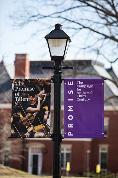 Banner on campus promoting the Promise Campaign