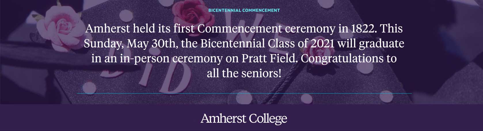 Bicentennial fact: First commencement ceremony at Amherst College was in 1822