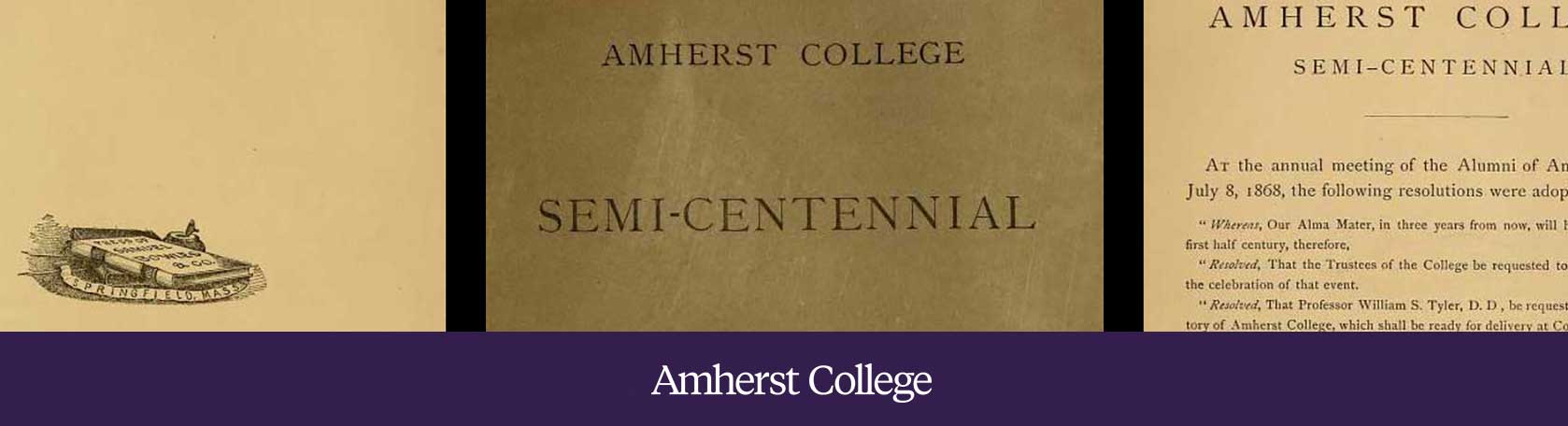 Pages from Amherst College's 1871 Semi-Centennial printed program