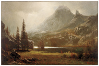 Albert Bierstadt painting, "By a Mountain Lake”