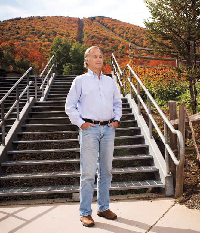 Winthrop Smith Jr. ’71 with Vermont fall as backdrop