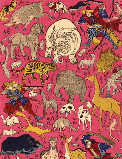 Animals on Japanese print