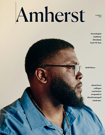 Magazine cover showing a man in profile,