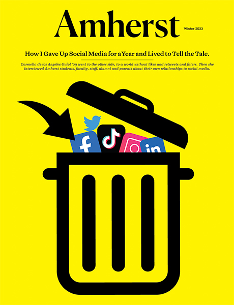 Illustration of a trash can filled with social media icons