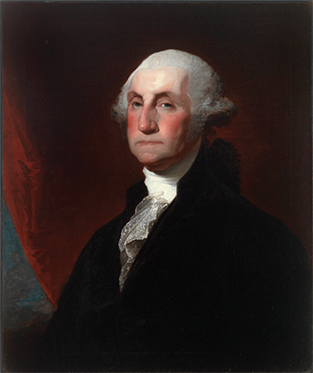 A portrait painting of President George Washington