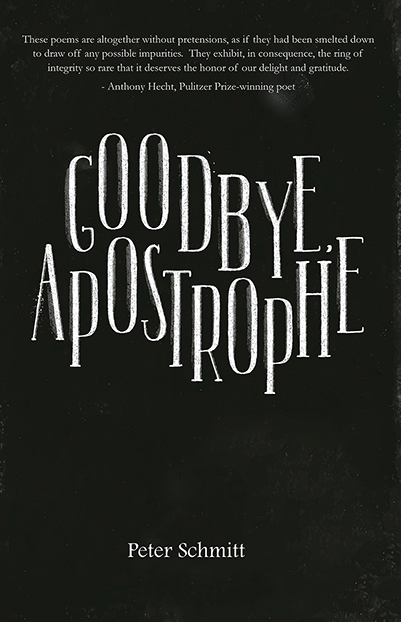 A black book cover with the title Goodbye, Apostrophe