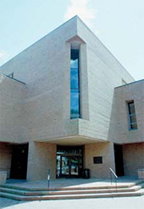 A corner of the exterior of the Merrill Science Center