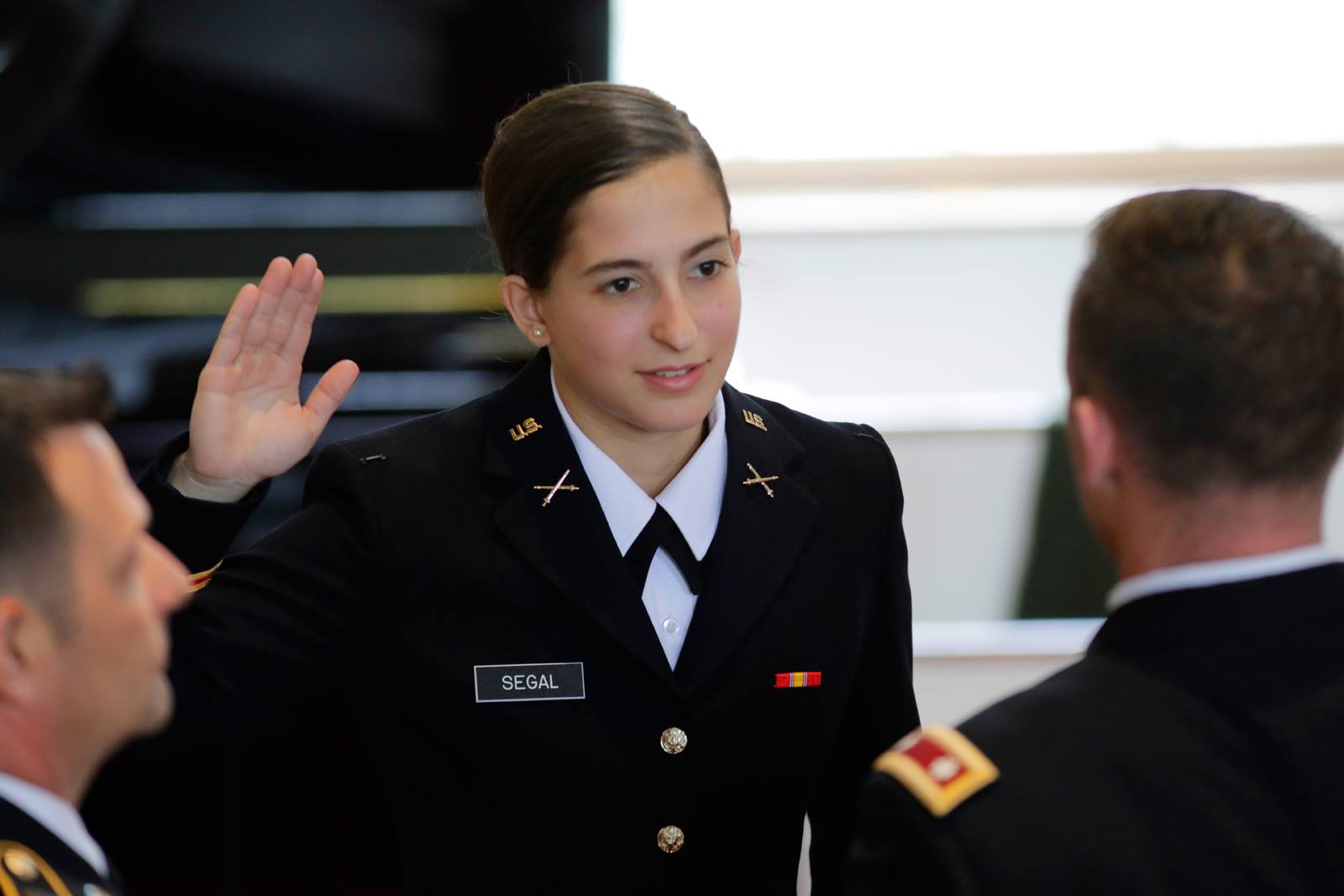 Rebecca Segal ’18 at the ROTC Commissioning Ceremony