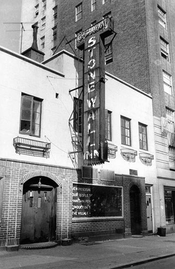 A black and white image of the Stonewall Inn