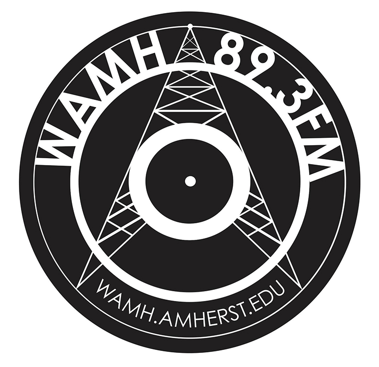 The WAMH logo, a radio tower inside of a black circle