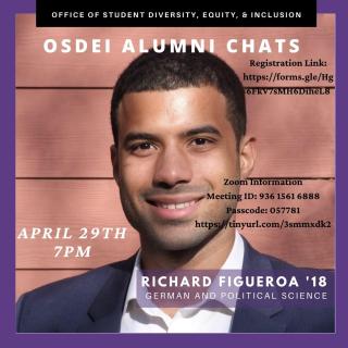 This chat will be with Richard Figueroa, a Political Science and German double-major and current Research Assistant at the Center for American Progress.