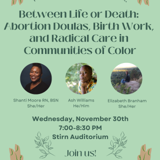Flyer for Abortion Doula panel