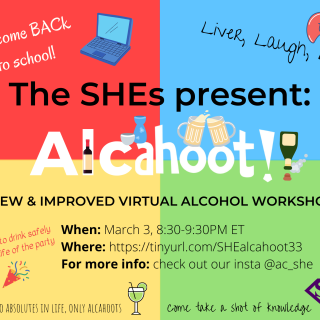 The SHEs present: Alcahoot! Poster