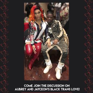 Join Aubrey and Jayceon in the MRC this Thursday, February 22nd, from 6- 7:30 pm as they engage in a discussion on their Black trans love! Co-sponsored by the WGC, QRC & MRC.   Contact Babyface Card for more info and accessibility/accommodations at rcard@amherst.edu.  The Image is of Aubrey and Jayceon posing while seated next to each other.