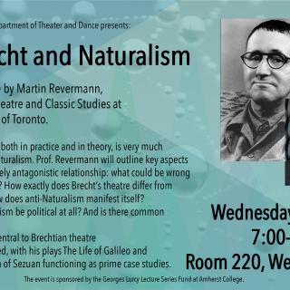 Event poster featuring headshots of Brecht and Revermann