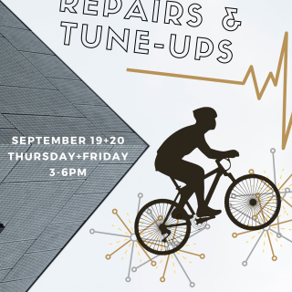 Free bike repairs and tune-ups on Thursday(19th) and Friday(20th) from 3-6pm in front of Frost Library. First come first serve!