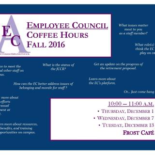 Employee Council: December Coffee Hours in Frost Cafe