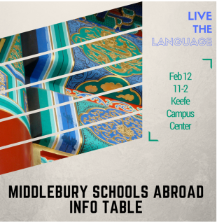 Poster of Middlebury Schools Abroad Information Table