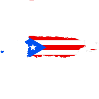 Puerto Rican Flag in the shape of Puerto Rico