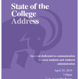 State of the College Address - April 29th at 7pm in Converse Hall 