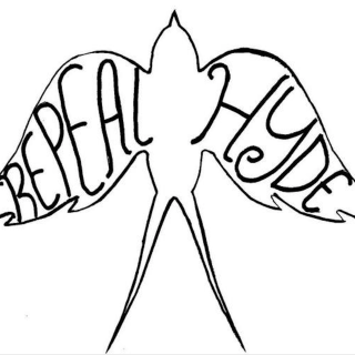 Outline of a bird with the words "REPEAL HYDE" on the wings