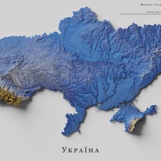 Topographical map of Ukraine