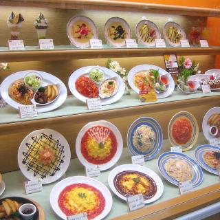 Plastic food display at a Japanese restaurant