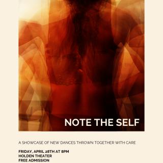 Event poster featuring a stylized, orange-tinted image of a young woman's torso seen from behind