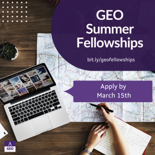 png advertising the GEO Summer Fellowship and application deadline