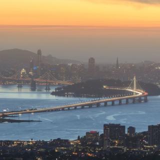 Photo of dusk over San Francisco Bay