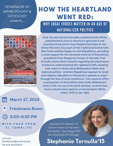 Details about Prof. Ternullo's talk at Amherst on March 27, 2024.