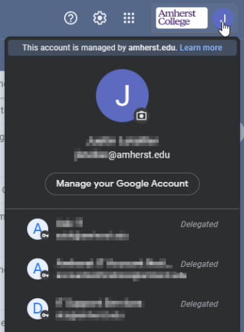 Gmail Account Menu