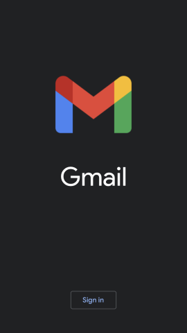 Gmail app Sign In Button