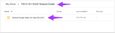 slides inside shared folder