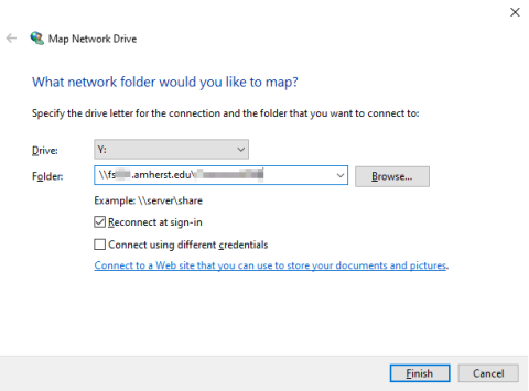 Map network drive options