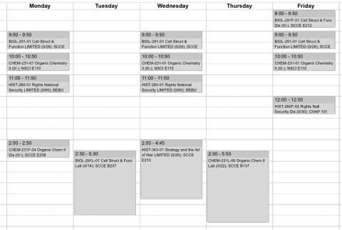 My Class Schedule!