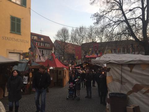 A view of the medieval Christmas market in Esslingen
