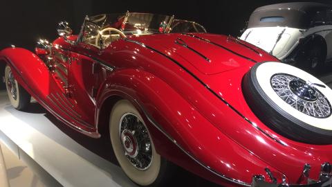 A stunning red Mercedes from the 1930s
